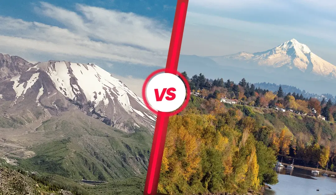 hiking trails of mt st helens vs mt hood